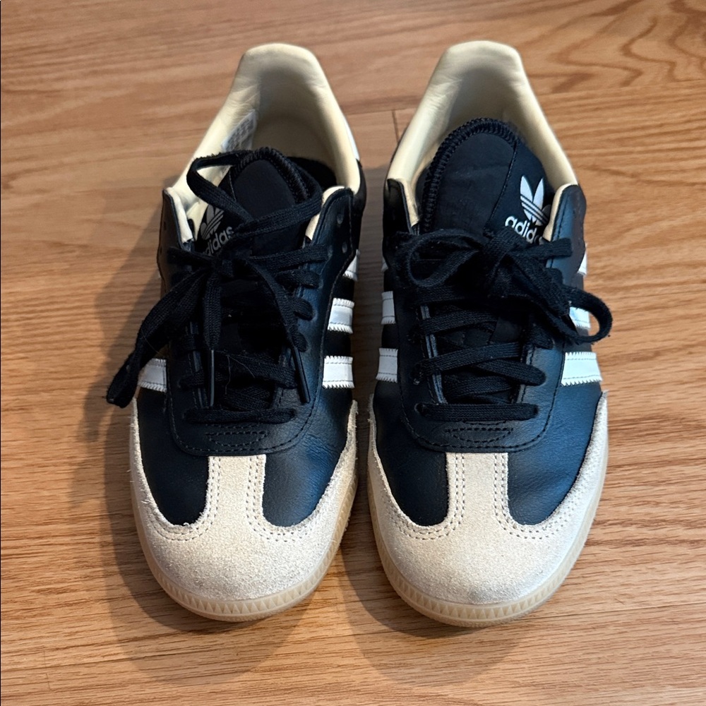 adidas Black and Cream Retro Low-Top Sneakers